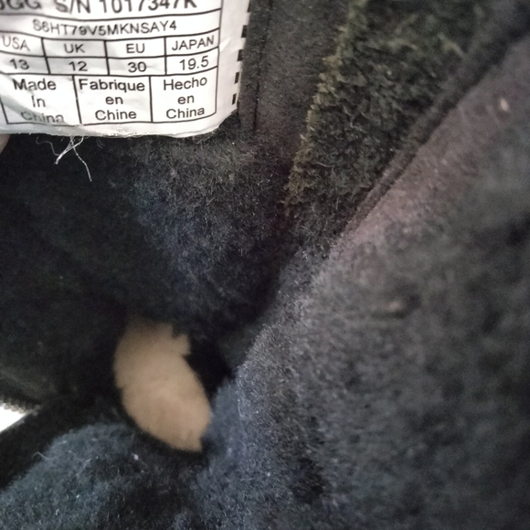 UGG Kids Kaila Boot size 13 Black Leather Shearling Lined - Picture 5 of 16